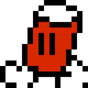 A character sprite of a walking can, made for the pixel game for the "Trash Snatchers" campaign. This being is called a "Canny," and it serves as a sort of mobile hazard in the pixel game. They were created by the powers of Mr. Shadow.