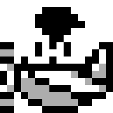 A character sprite of the shadowy villain in his plane. His name is "Mr. Shadow," and he flies around dropping walking cans (or Cannies) below to attack Max. Like the rest of the pixel game's assets, he is inspired by 8-bit and other older video games.