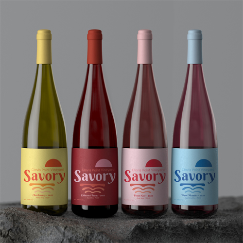 An image of four wine bottles for a wine branding project.