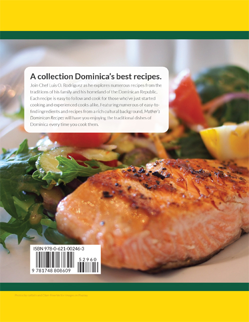 The back cover of the Dominican cuisine cook booklet.