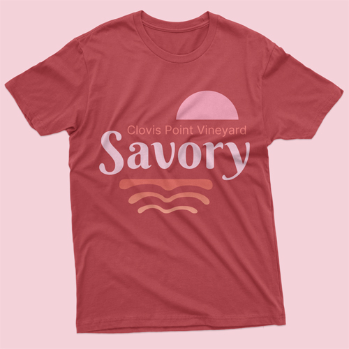 A shirt made for the fictitious wine brand known as "Savory."