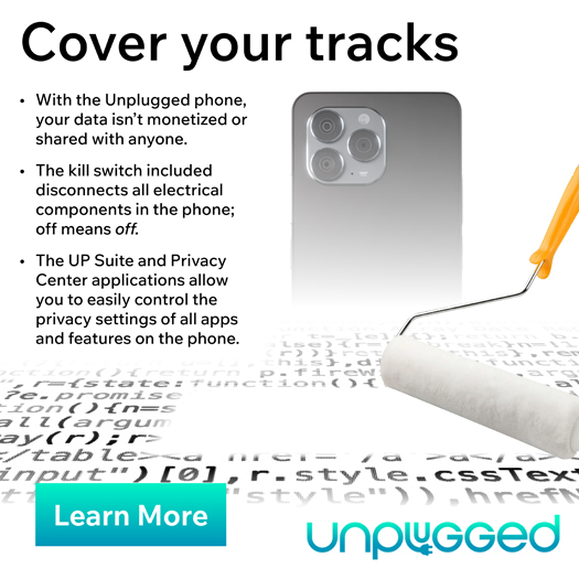 A social media ad for an ad campaign for the Unplugged phone brand.
