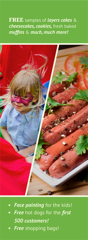 The third window decal for the promotional campaign for the fictitious "FreshMart" store.