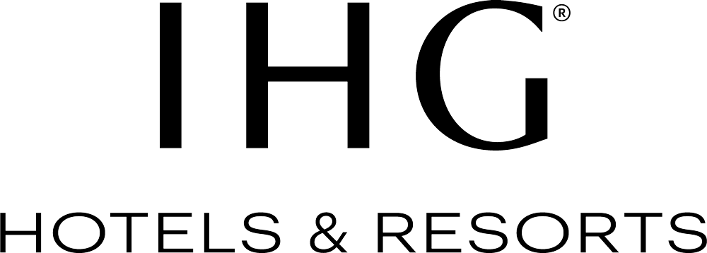 IHG Hotels & Resorts logo in black text on a white background.