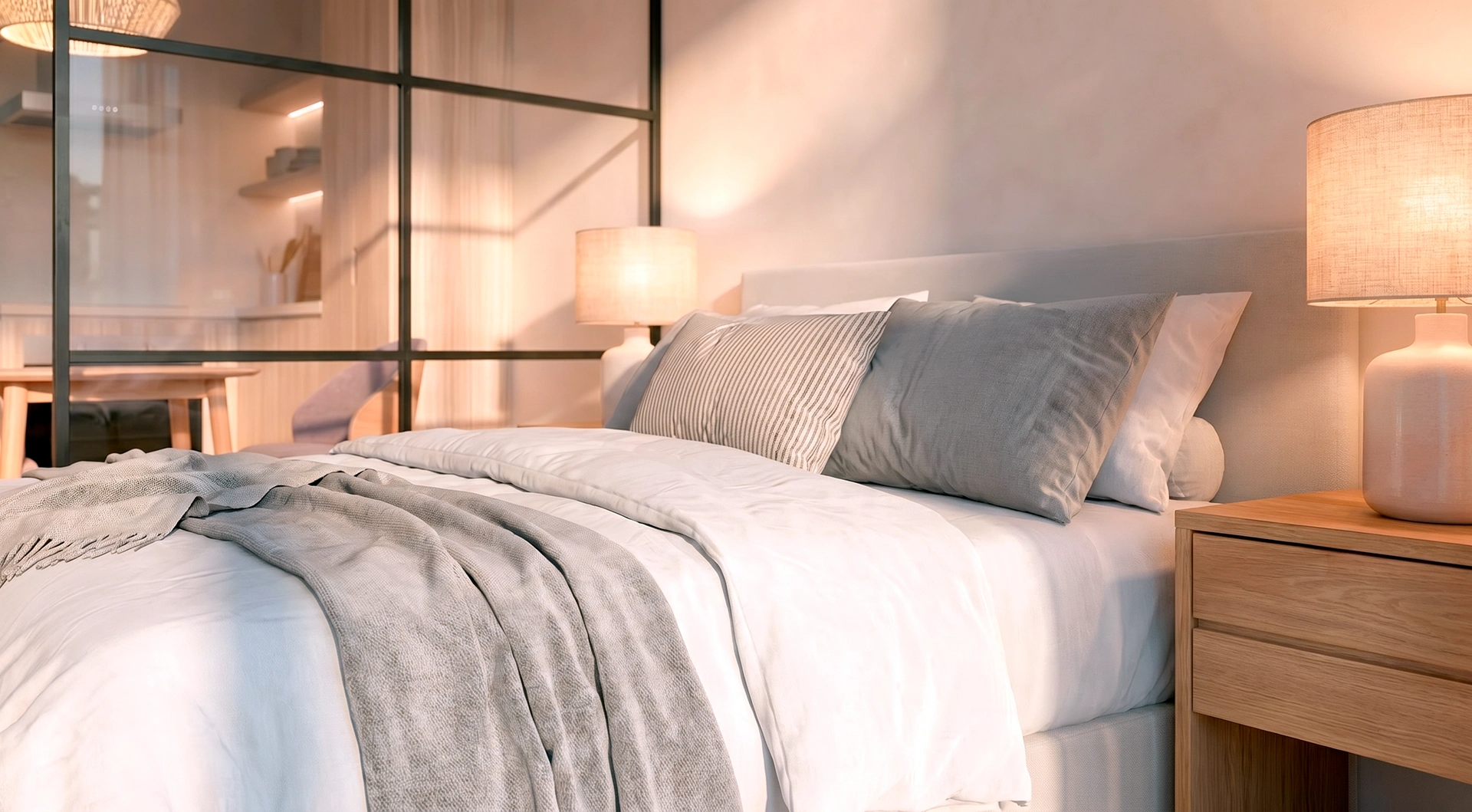 Blend Interior - Tipo F studio detalle cama