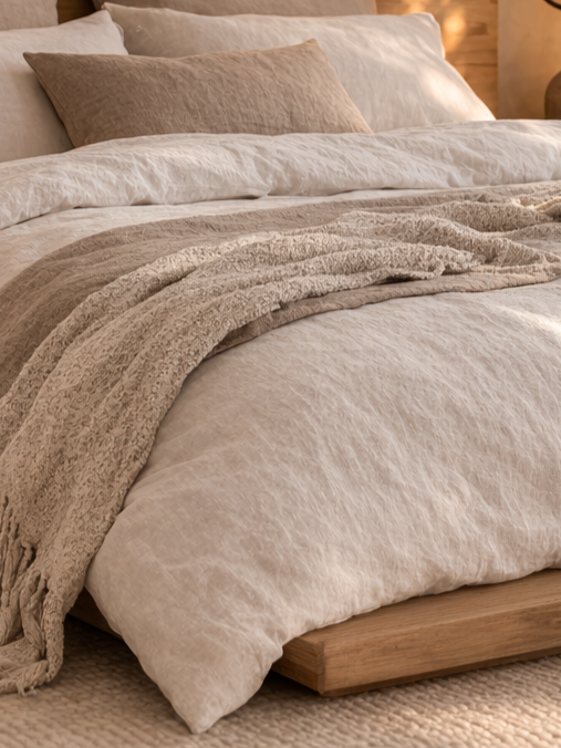 Japandi Style Bed Cover