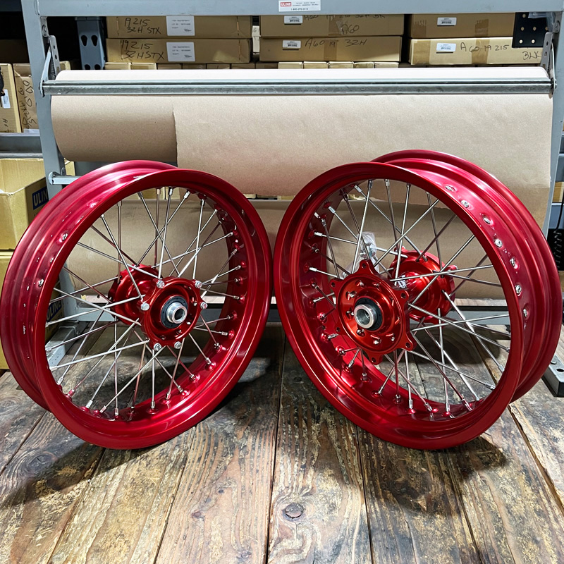 Special CR/F 02-12 Supermoto Wheel Set German Behr Rims 16.5x3.50 / 17x4.50
