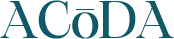 ACoDA wordmark logo in teal color.