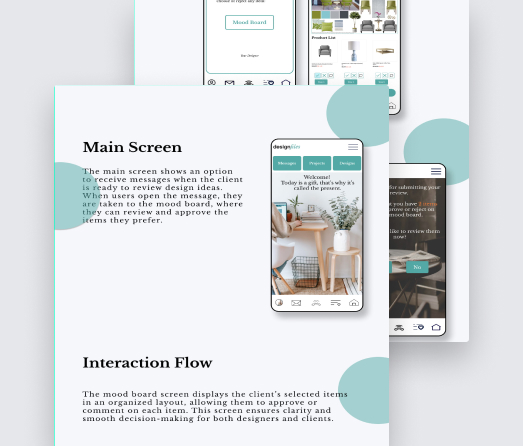 A mockup of a project