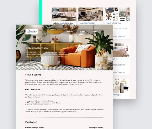 A mockup of a project
