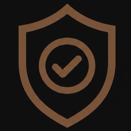 Shield icon with a checkmark inside, symbolizing security or protection.