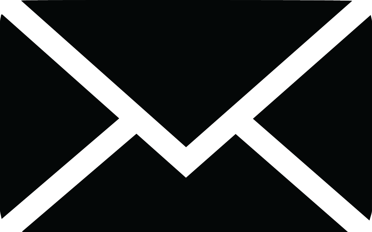 Black envelope icon representing email or message.