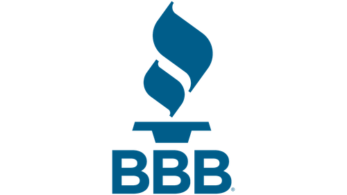 Better Business Bureau (BBB) logo with a stylized torch above the letters BBB in blue.
