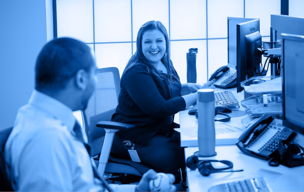 MAU client partnership meeting — professionals collaborating on workforce solutions