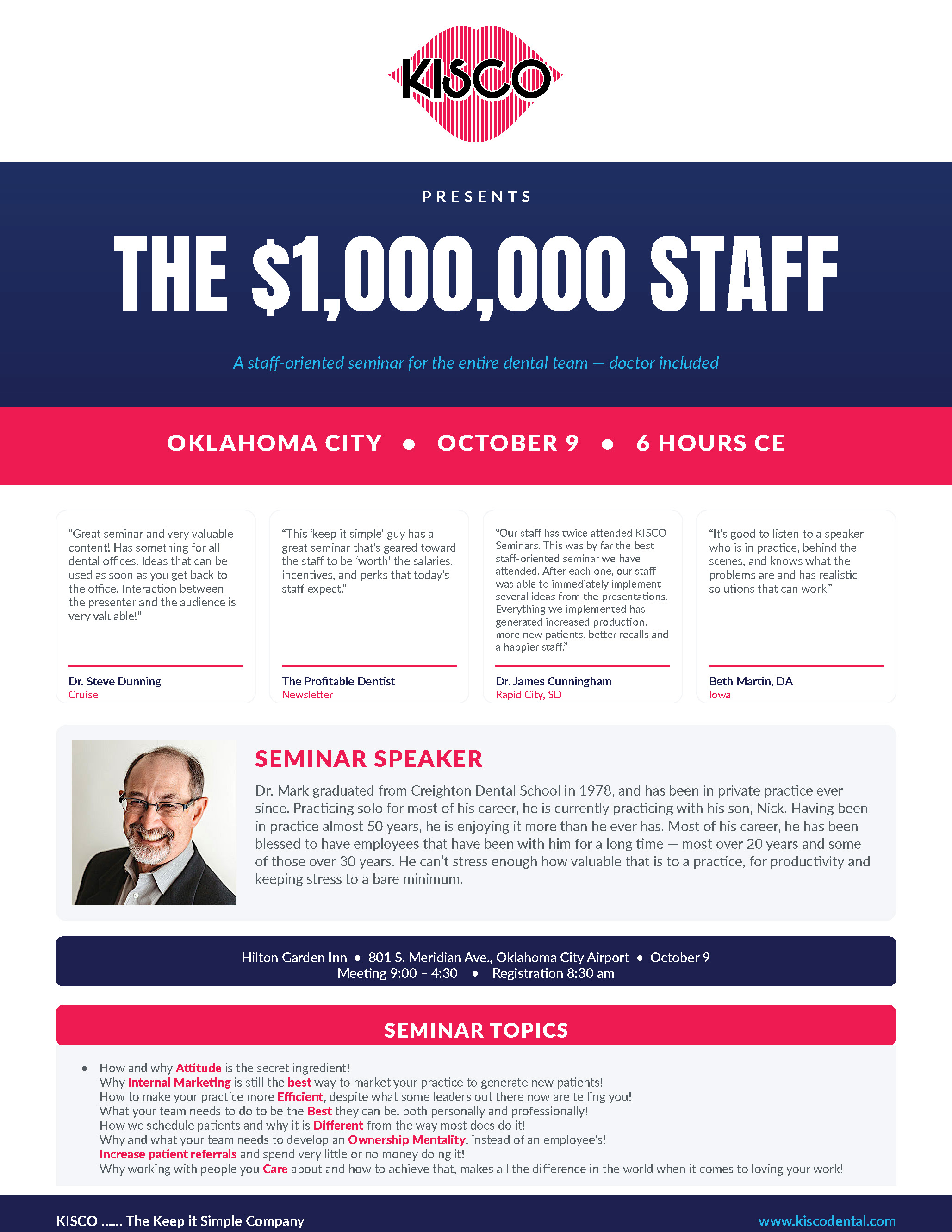 The $1,000,000 Staff seminar flyer - Oklahoma City, October 9, 2026