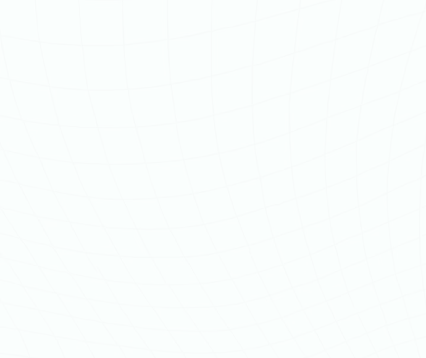 Light teal grid pattern with curved lines on a pale background.