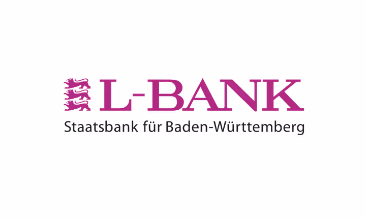 Logo der L-Bank Staatsbank für Baden-Württemberg mit drei stilisierten Löwen.