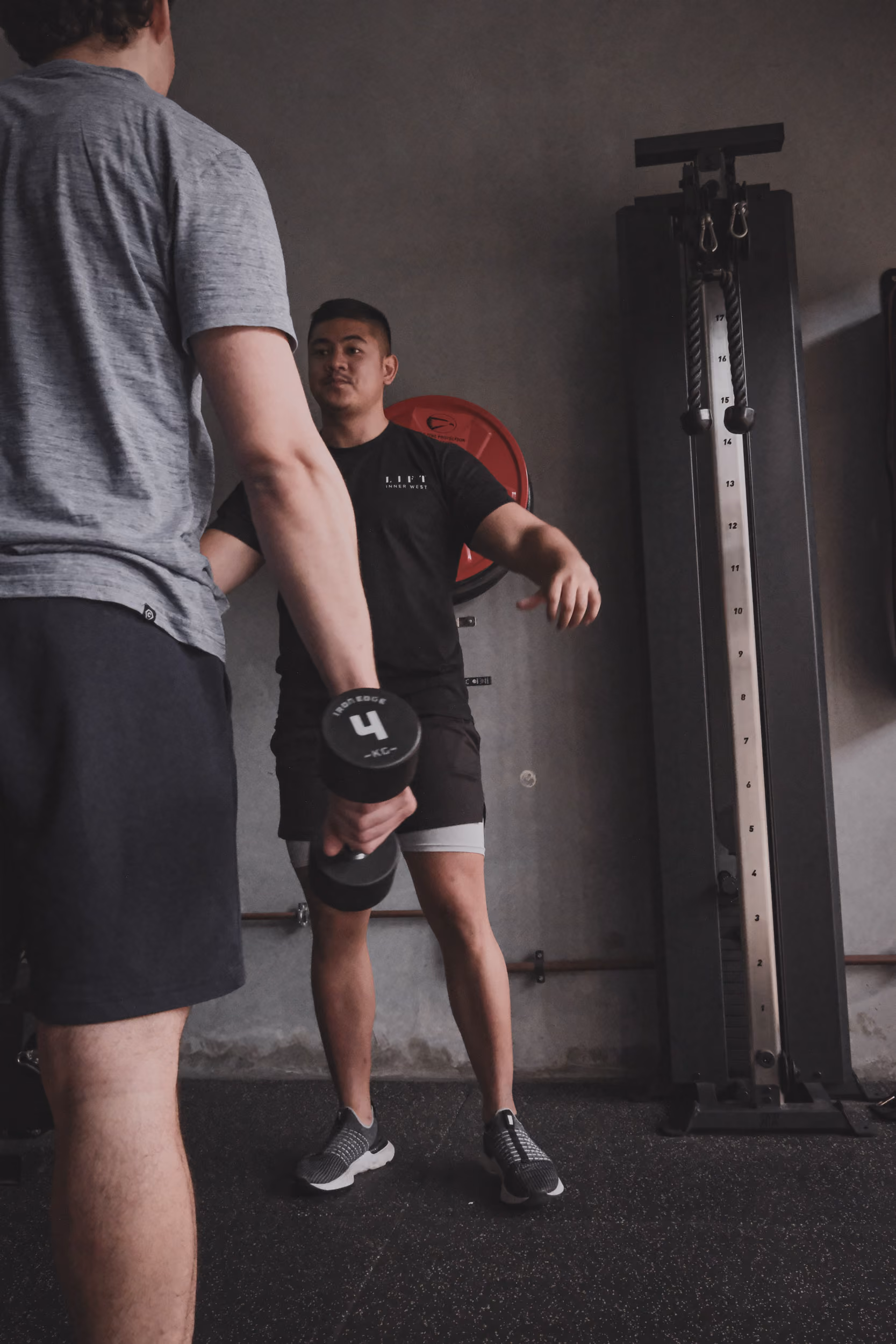 Trainer coaching safe smart movement at LIFT Inner West