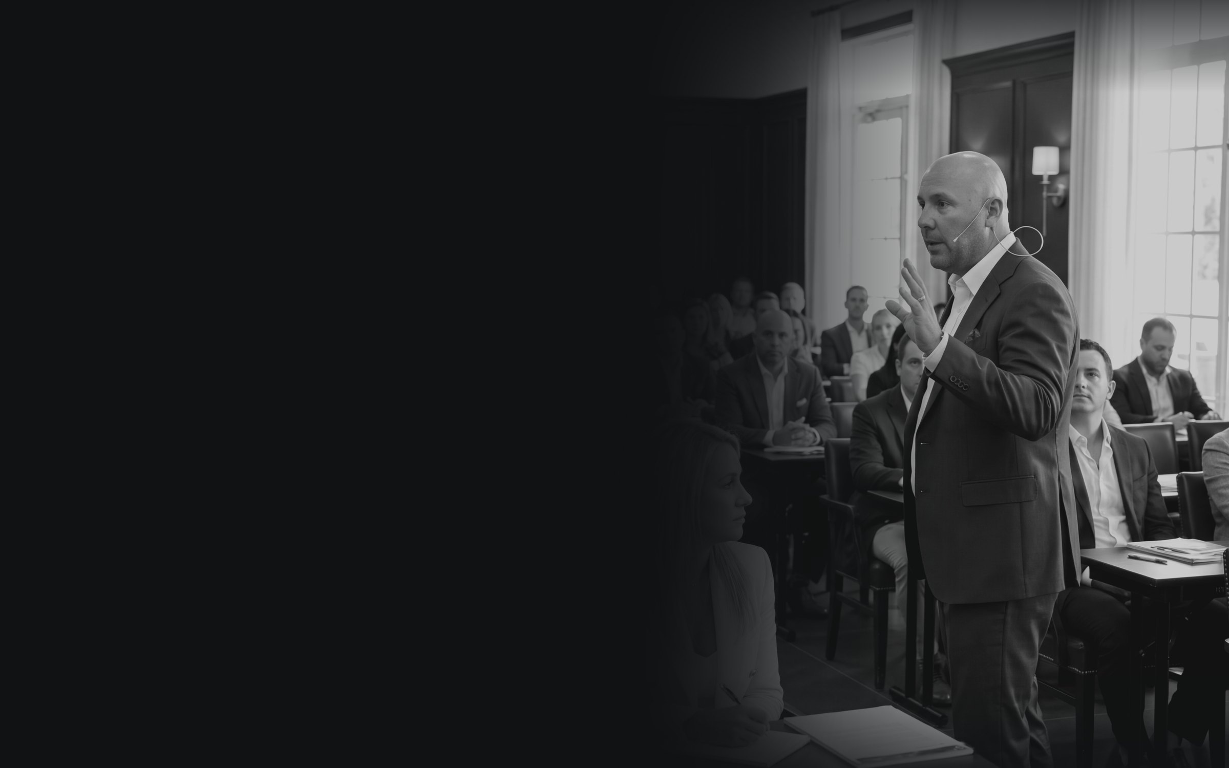 Edward Collins, JD, CFP®, AAMS, RFC, teaching a room of business owners