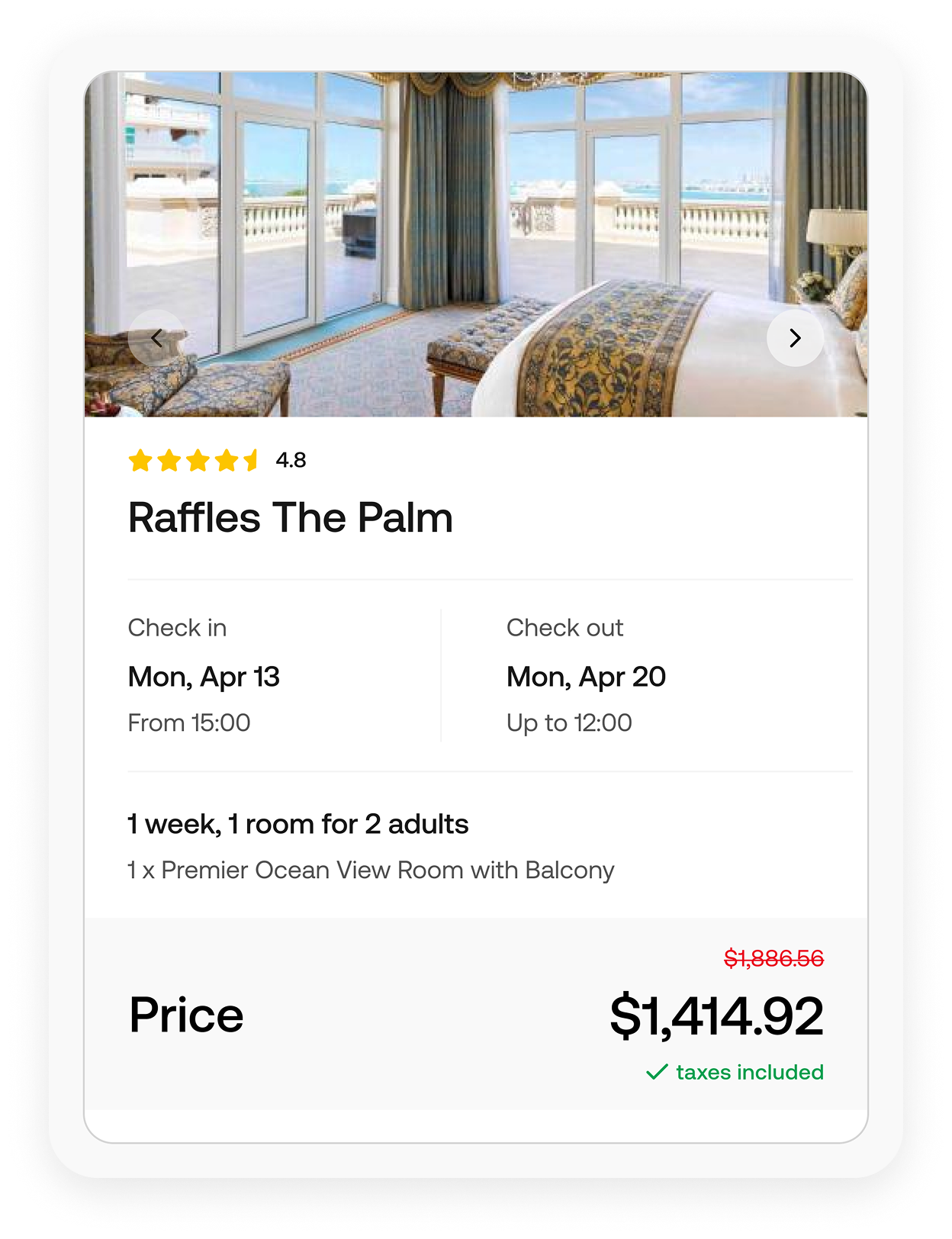 CoinBooking — Raffles The Palm $1,414.92