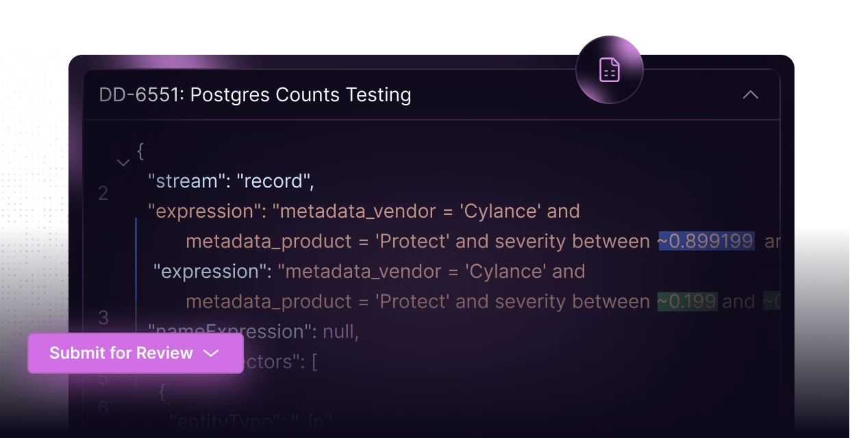Code snippet for SumoLogic detection of unauthorized IAM role assumption using AWS CloudTrail logs with highlighted terms: scope and readability.
