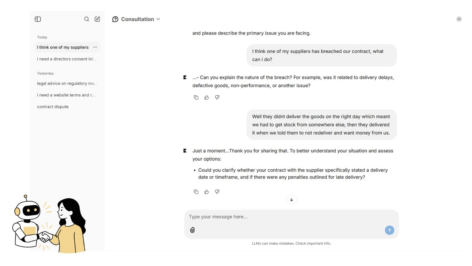 Image of Kwibble chat, with a user messages and responses from Kwibble shown
