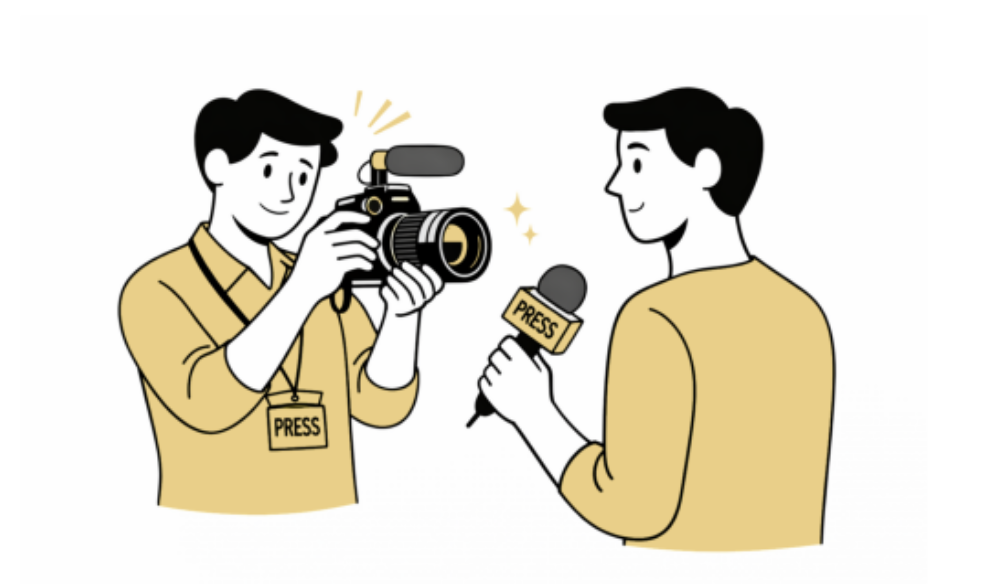 Illustration of a person getting an idea, with them pointing to a lightbulb