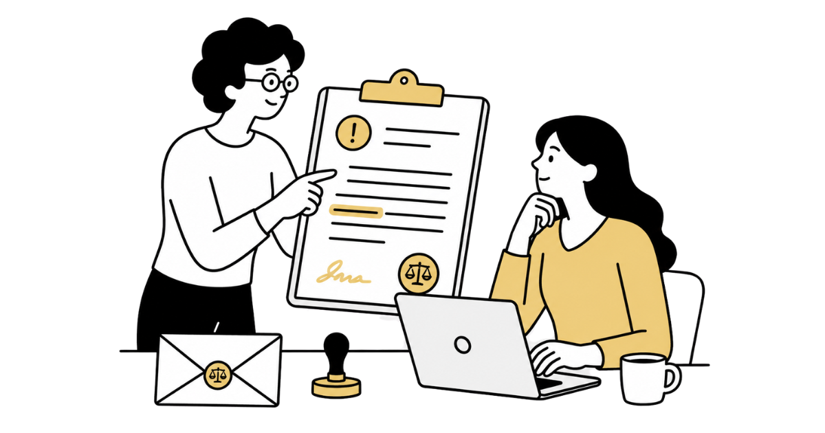 Illustration of a person getting an idea, with them pointing to a lightbulb