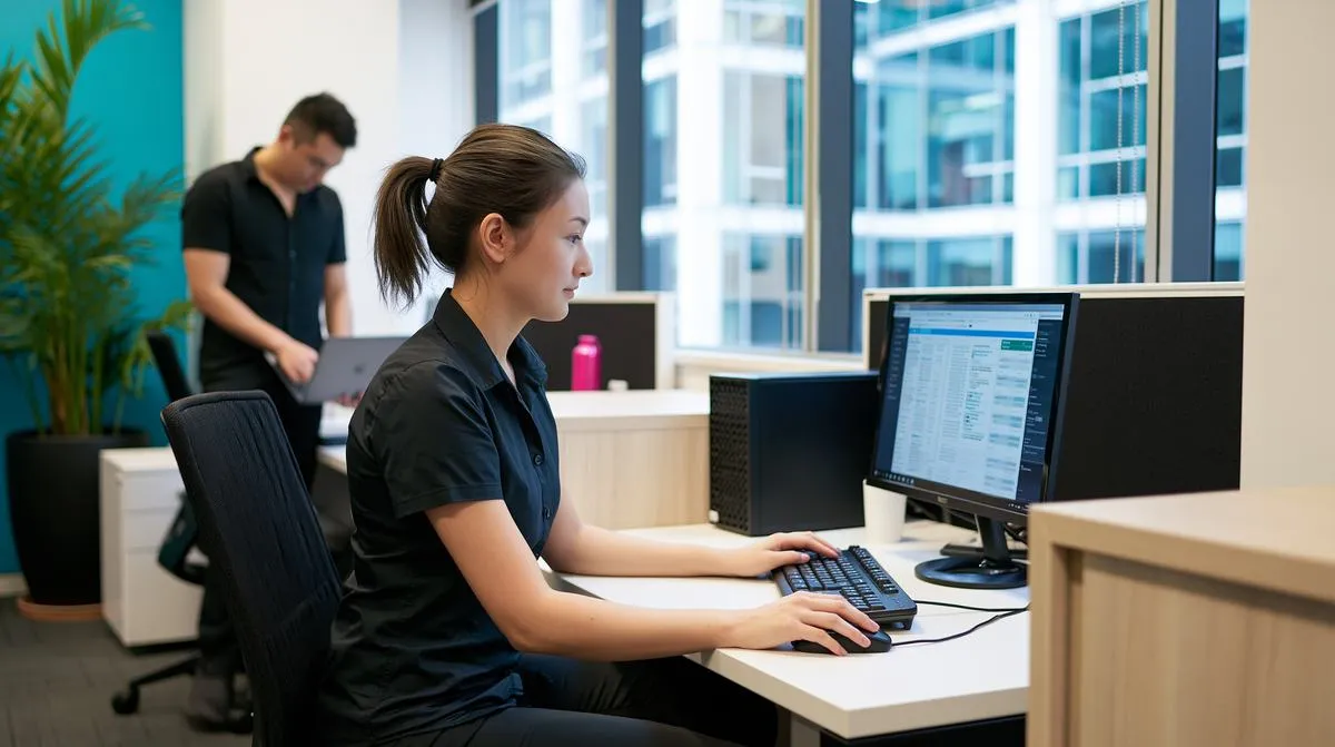 Elscomm technician monitoring client systems from the North Sydney office