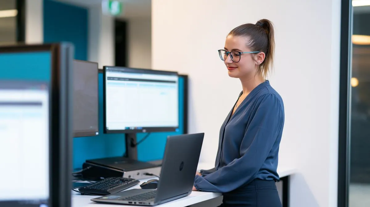 Elscomm analyst reviewing security alerts on a monitoring dashboard