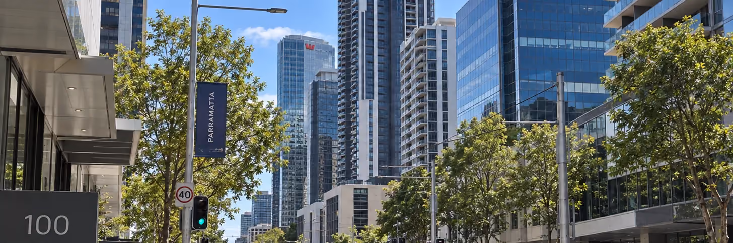 George Street in the Parramatta CBD, where Elscomm provides IT support