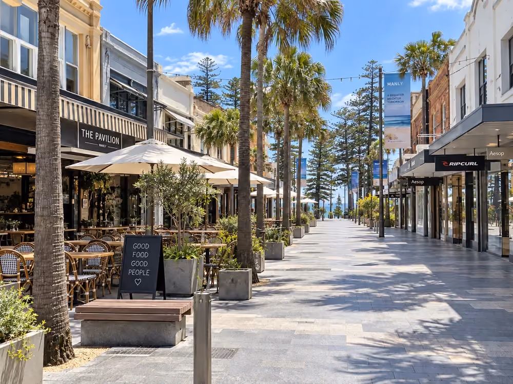 The Corso at Manly on the Northern Beaches, where Elscomm provides IT support