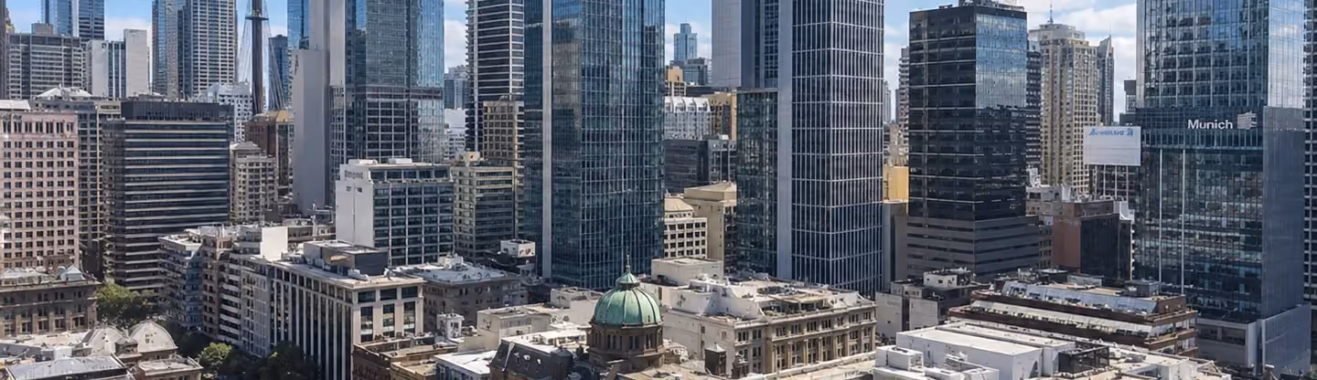 Sydney CBD office towers, the area Elscomm supports from North Sydney