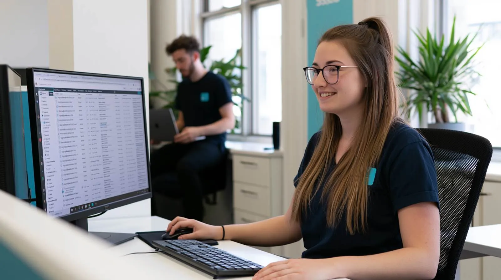 Elscomm engineers working together in the office