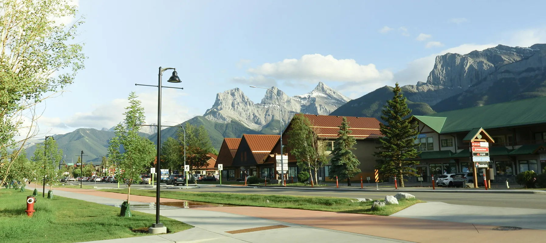 a small rural town set against mountains
