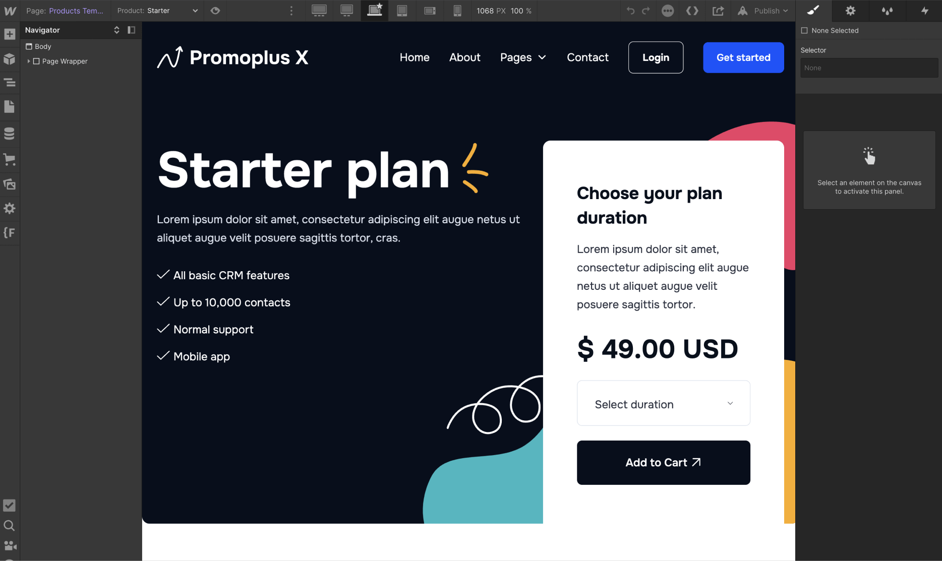 eCommerce Page - Promoplus X Webflow Template