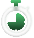 Stopwatch icon with the timer set to one quarter elapsed.