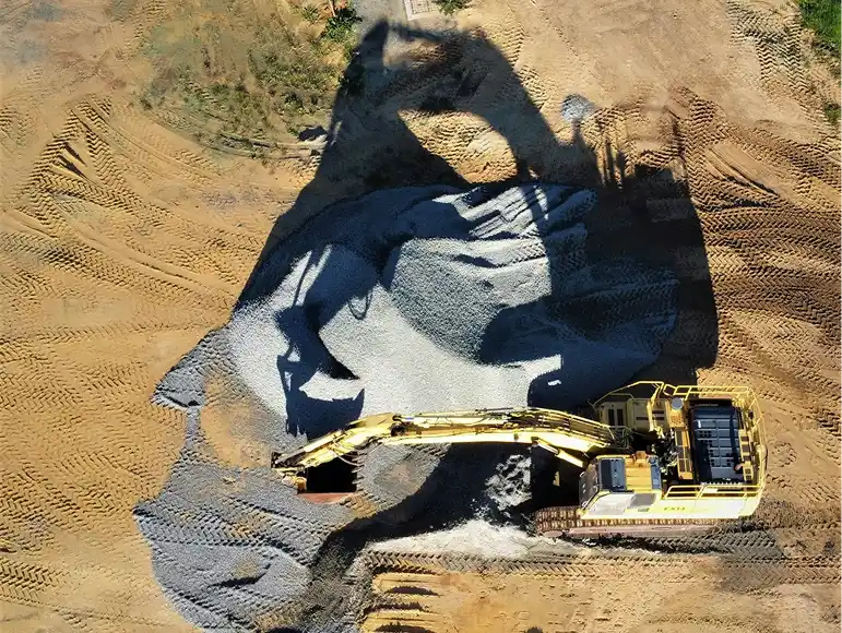 Excavator working on a construction site