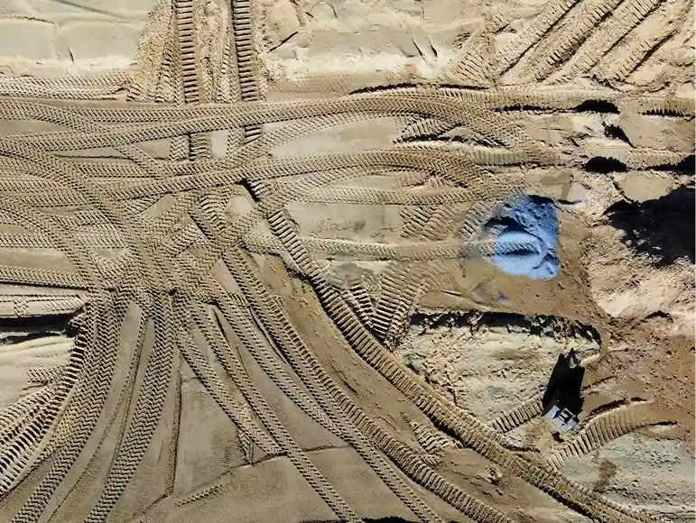 Excavator working on a construction site