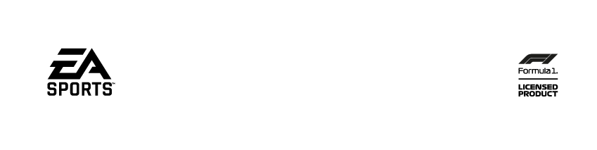 EA Sports F1 25 logo and Formula 1 licensed product emblem on a black background.