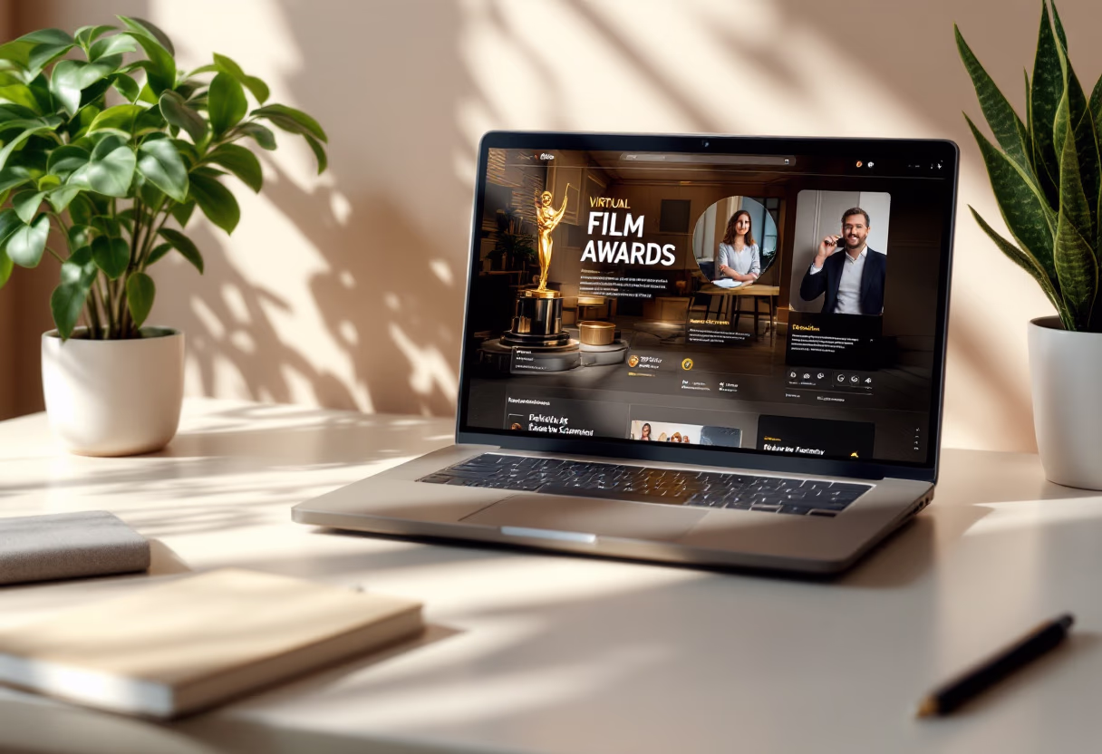 [digital project] image of virtual film awards ceremony on a laptop