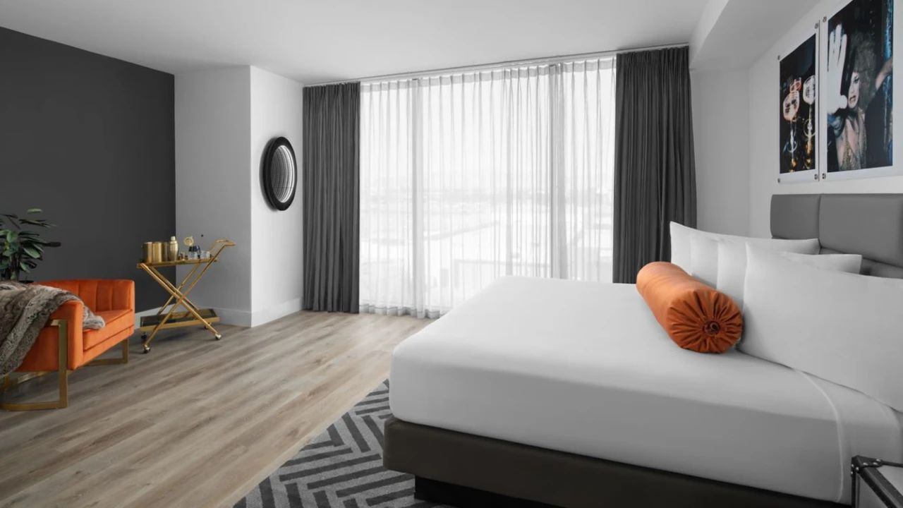 Guest Room Bedroom at The English Hotel Las Vegas