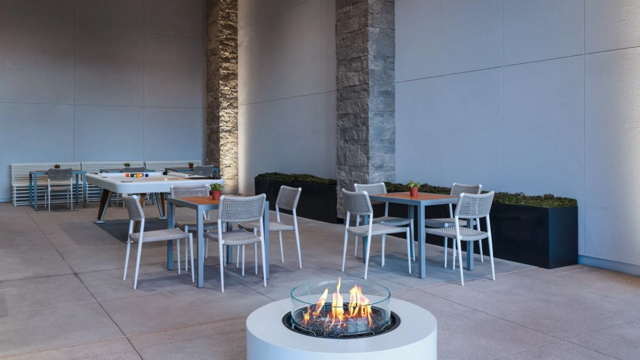 Firepit and Gaming Area at Element Las Vegas Symphony Park