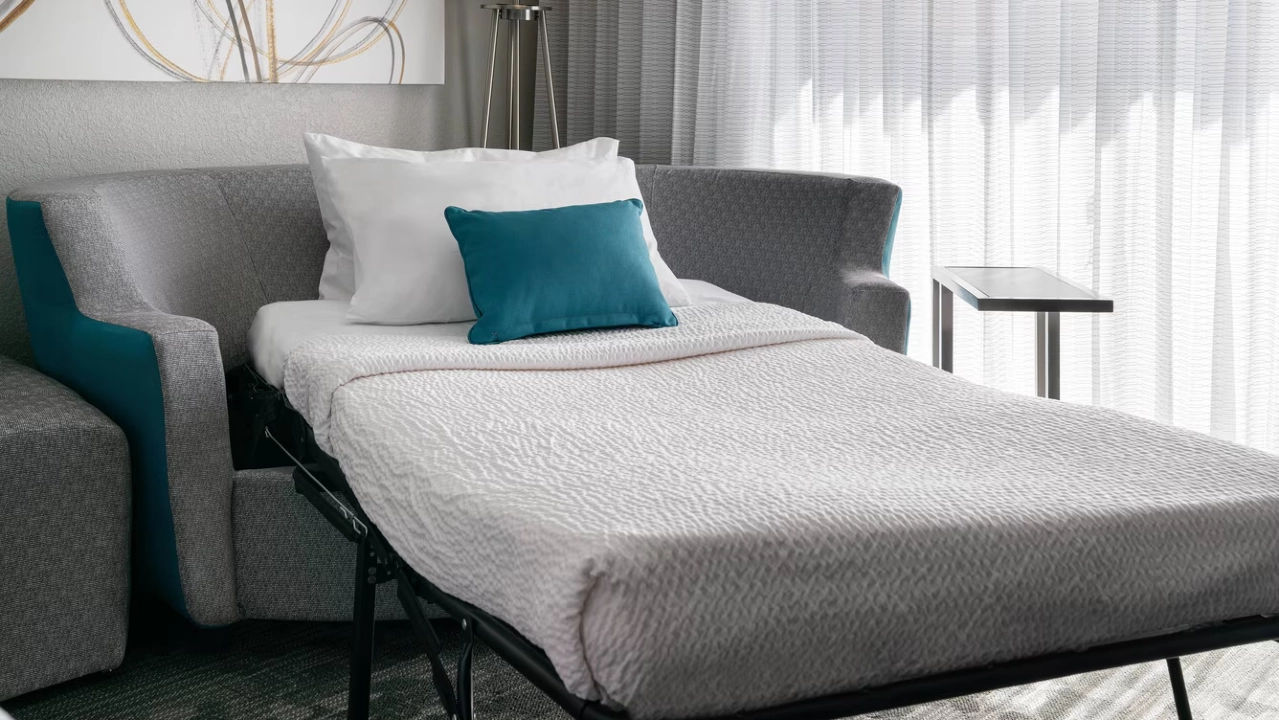 Guest Room Sofa Bed at Courtyard Las Vegas Convention Center
