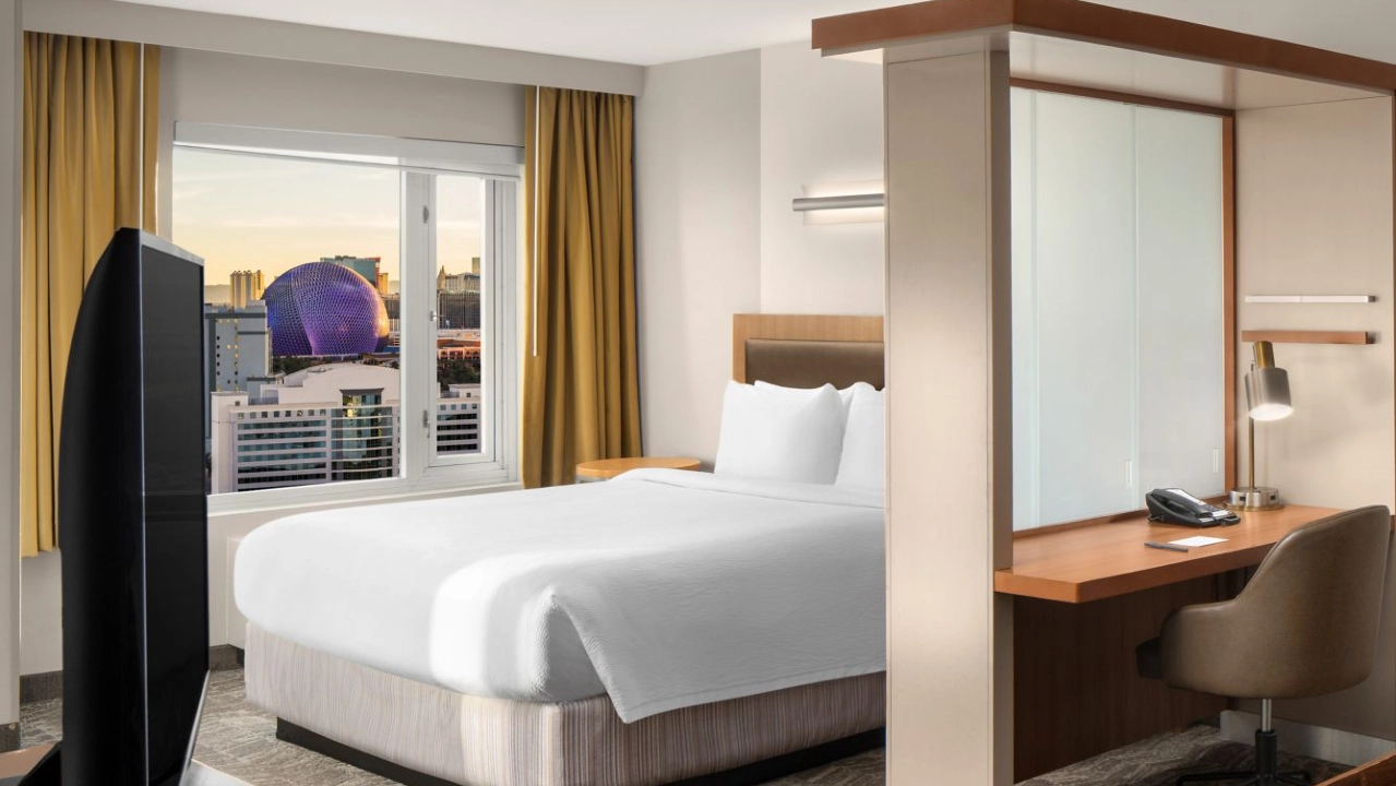 Suite Bedroom at Springhill Suites Las Vegas Convention Center