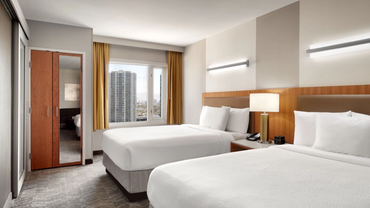 Suite Bedroom at Springhill Suites Las Vegas Convention Center