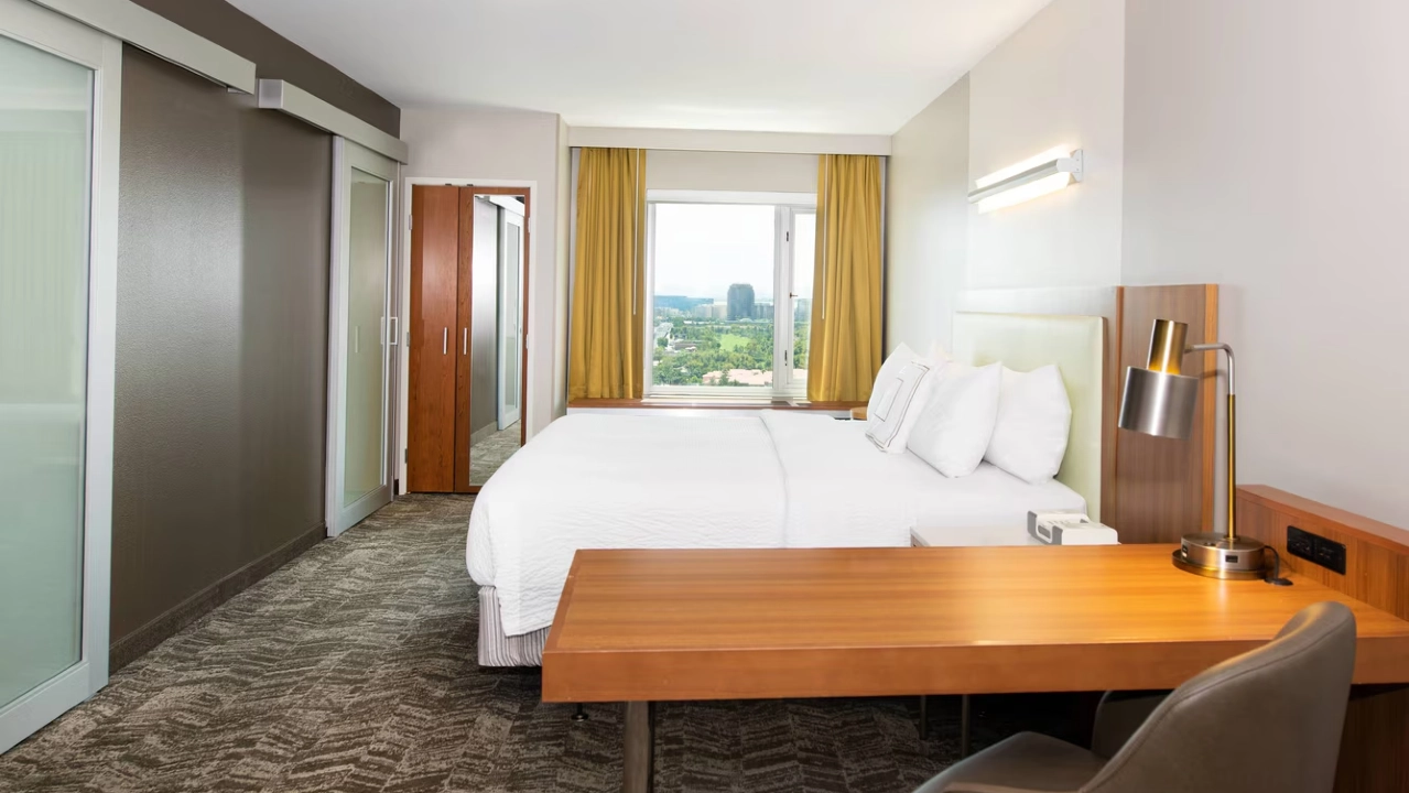 Suite Bedroom at Springhill Suites Las Vegas Convention Center