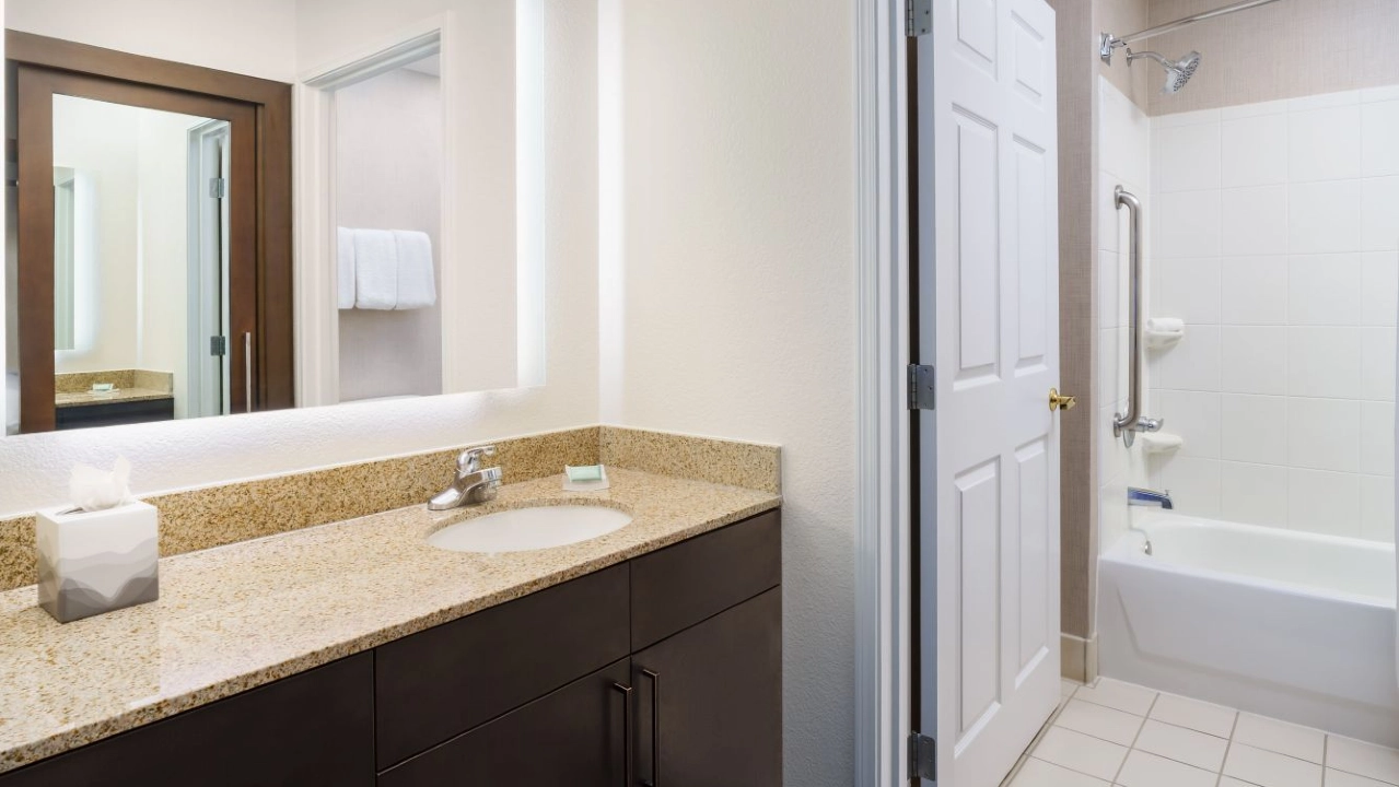 Suite Bathroom at Residence Inn Las Vegas Stadium Area