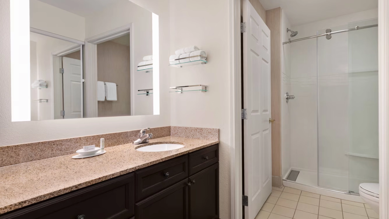 Suite Bathroom at Residence Inn Las Vegas Stadium Area