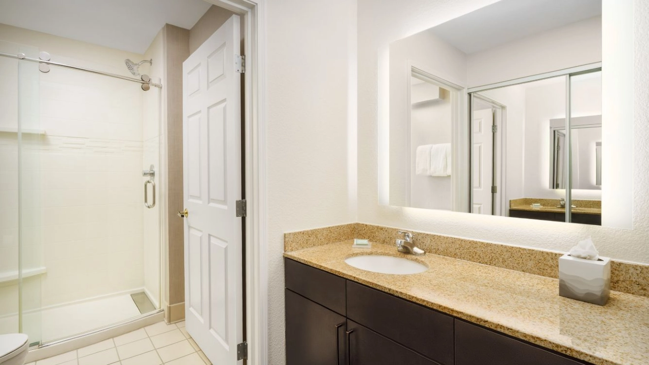 Suite Bathroom at Residence Inn Las Vegas Stadium Area
